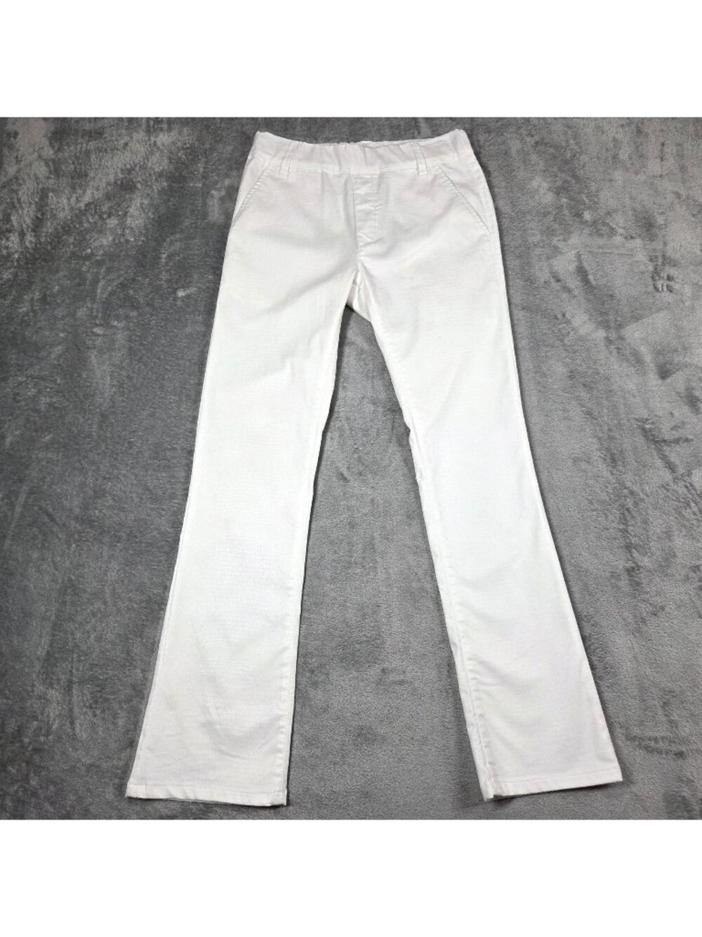 Bevy Flog Pants Womens 26 Nansi White Snake Stretch Pull On Flare